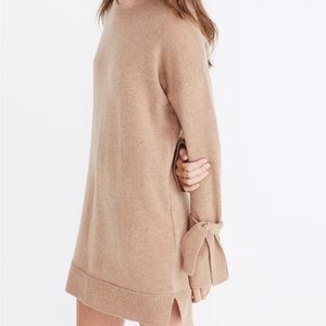 Madewell 100% merino wool tie sleeve sweater dress - size S, EUC
